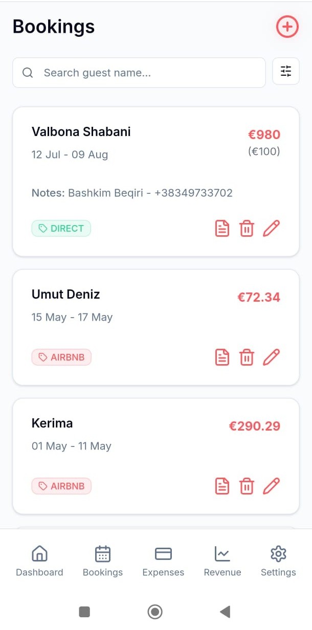 Bookings Management