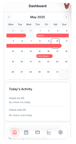 Villa Manager Calendar View