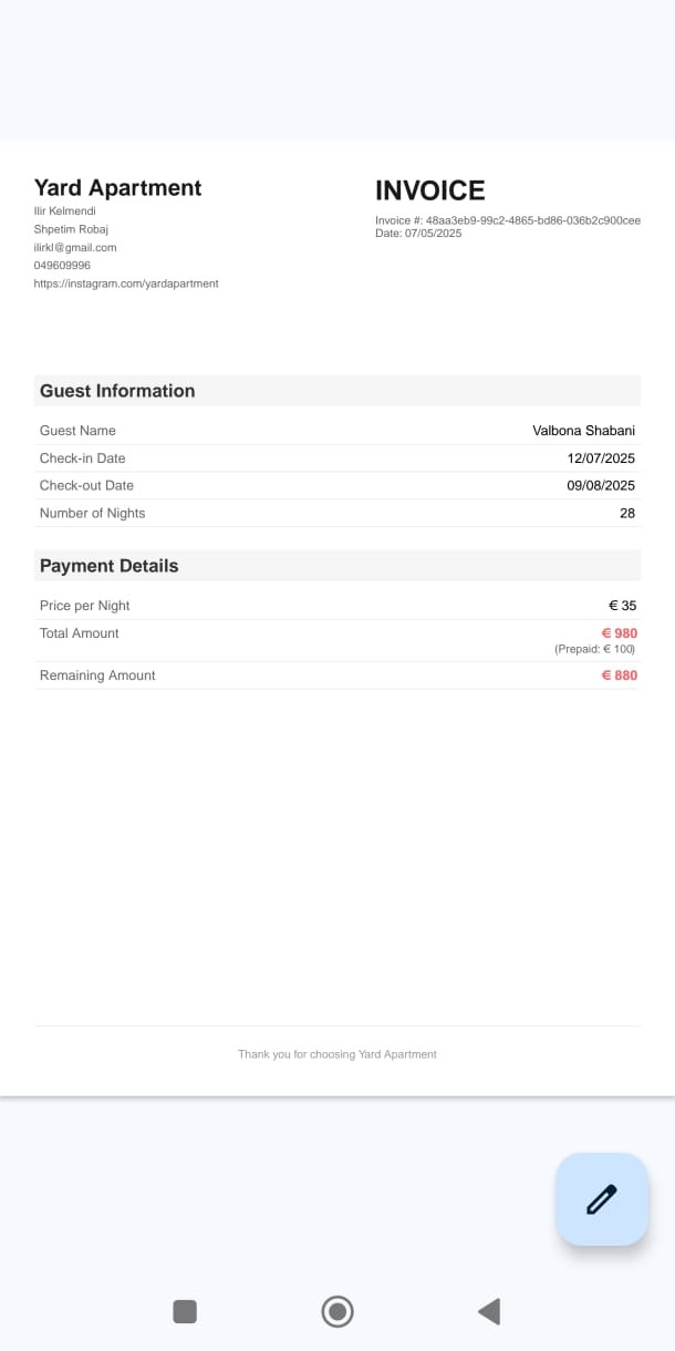Guest Invoice